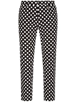 Dolce & Gabbana polka dot-print tailored trousers - Black