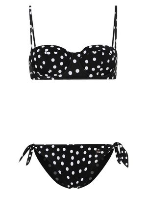 Dolce & Gabbana polka-dot triangle bikini set - Black