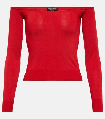 Dolce & Gabbana Portofino off-shoulder cropped sweater