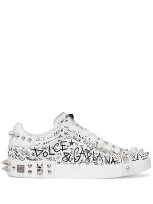 Dolce & Gabbana Portofino stud-embellished sneakers - White