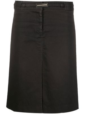 Dolce & Gabbana Pre-Owned 1990s logo-plaque A-line skirt - Black