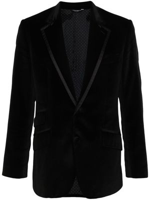 Dolce & Gabbana Pre-Owned 2000s contrasting-trim velvet-effect blazer - Black