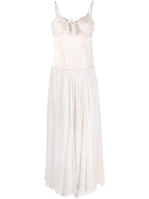 Dolce & Gabbana Pre-Owned 2000s corset-style silk maxi dress - Neutrals