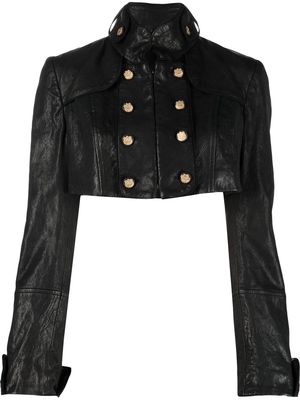 Dolce & Gabbana Pre-Owned 2000s cropped lambskin jacket - Black