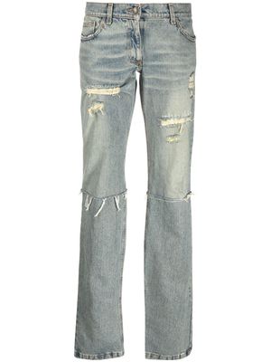 Dolce & Gabbana Pre-Owned 2000s distressed straight-leg jeans - Blue