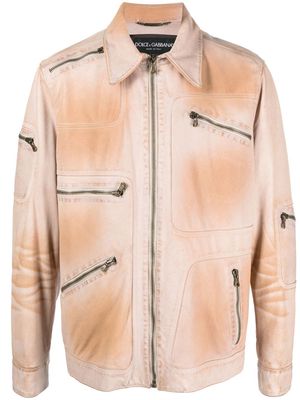 Dolce & Gabbana Pre-Owned 2000s gradient effect zipped jacket - Neutrals