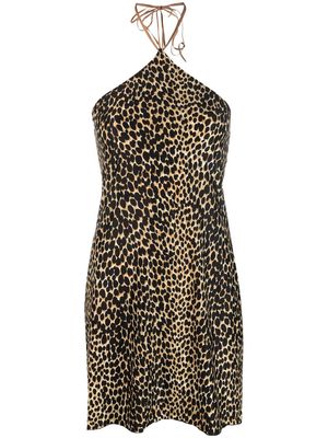 Dolce & Gabbana Pre-Owned 2000s leopard-print halterneck dress - Neutrals