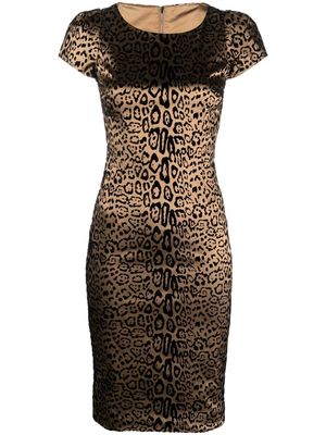 Dolce & Gabbana Pre-Owned 2000s leopard-print velvet dress - Brown