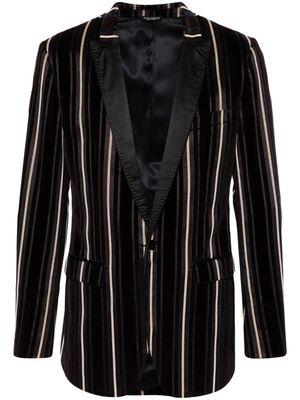 Dolce & Gabbana Pre-Owned 2000s peaked lapels striped blazer - Black