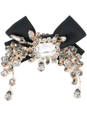 Dolce & Gabbana Pre-Owned 2000s rhinestone-embellished bow hair clip - Black