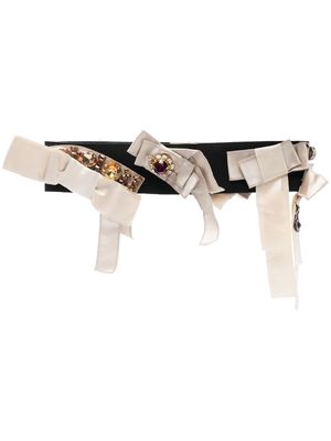 Dolce & Gabbana Pre-Owned 2000s rhinestone-embellished silk belt - Black