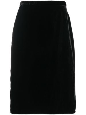 Dolce & Gabbana Pre-Owned 2000s straight cut velvet skirt - Black