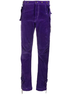 Dolce & Gabbana Pre-Owned 2000s strap-detailed velvet effect trousers - Purple