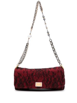 Dolce & Gabbana Pre-Owned lace-panelling shoulder bag - Red