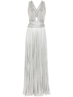 Dolce & Gabbana Pre-Owned lamé-effect halterneck maxi dress - Silver