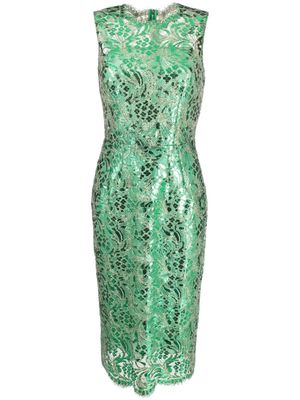 Dolce & Gabbana Pre-Owned metallic lace dress - Green