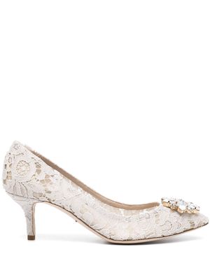 Dolce & Gabbana Pre-Owned Taormina lace pumps - Grey