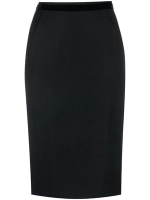 Dolce & Gabbana Pre-Owned velvet-waist midi skirt - Black