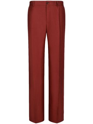 Dolce & Gabbana pressed-crease linen tailored trousers
