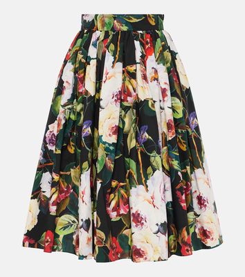 Dolce & Gabbana Printed cotton midi skirt