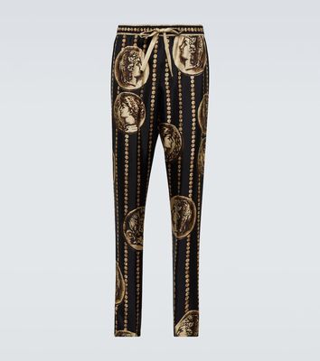 Dolce & Gabbana Printed silk straight pants