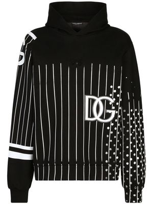 Dolce & Gabbana printed technical jersey hoodie - Black