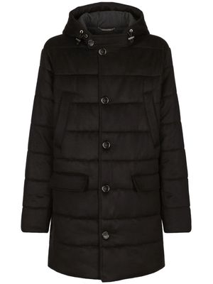 Dolce & Gabbana quilted cashmere single-breasted coat - Black