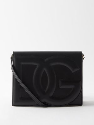 Dolce & Gabbana - Quilted-logo Leather Cross-body Bag - Womens - Black