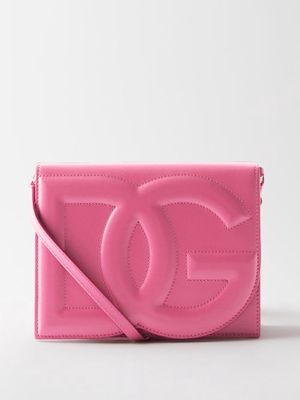 Dolce & Gabbana - Quilted-logo Leather Cross-body Bag - Womens - Fuchsia