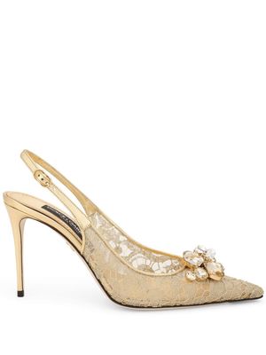 Dolce & Gabbana Rainbow 60mm lace pumps - Gold