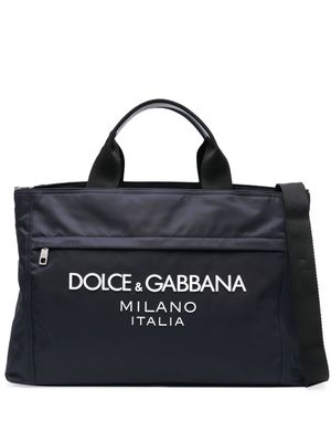 Dolce & Gabbana raised logo holdall - Blue