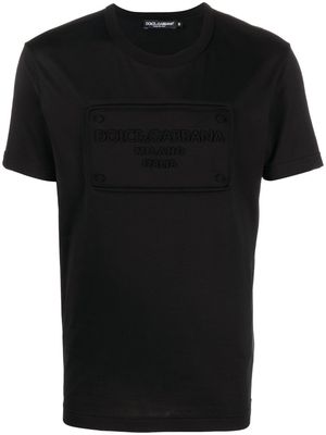 Dolce & Gabbana raised logo round-neck T-shirt - Black