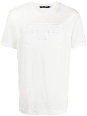 Dolce & Gabbana raised logo round-neck T-shirt - White