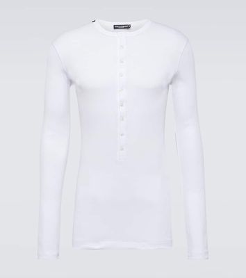 Dolce & Gabbana Re-Edition cotton jersey Henley shirt
