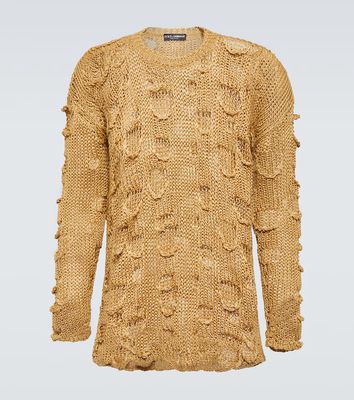 Dolce & Gabbana Re-Edition distressed silk and linen sweater