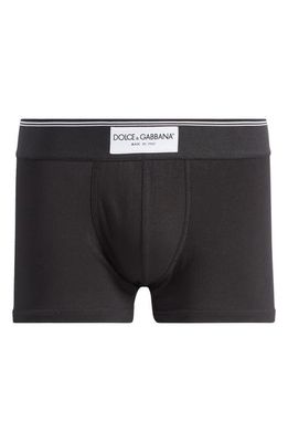 Dolce & Gabbana Regular Stretch Cotton Boxer Briefs in Black