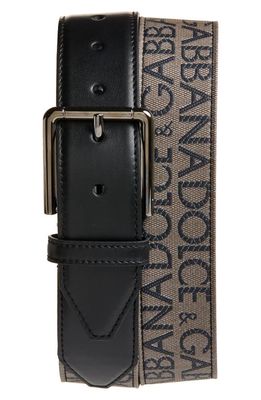 Dolce & Gabbana Reversible Logo Belt in Brown/Black