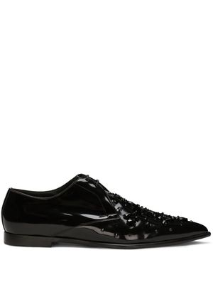 Dolce & Gabbana rhinestone-embellished Derby shoes - Black