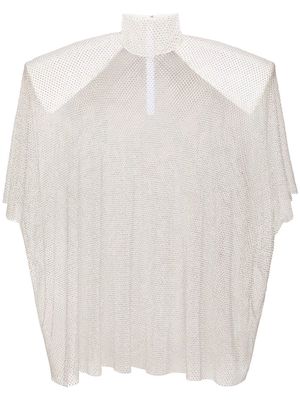 Dolce & Gabbana rhinestone-embellished mesh blouse - White