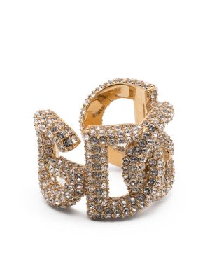 Dolce & Gabbana rhinestone-embellished open ring - Gold