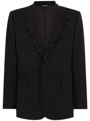 Dolce & Gabbana rhinestone-embellished single-breasted blazer - Black