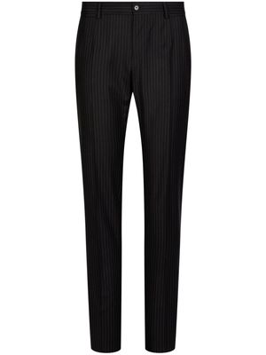 Dolce & Gabbana rhinestone-embellished straight-leg trousers - Black