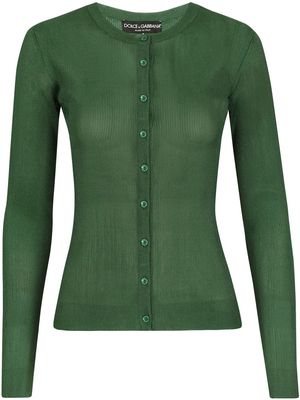 Dolce & Gabbana rib-knit long-sleeve cardigan - Green