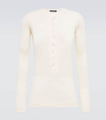 Dolce & Gabbana Ribbed-knit cotton top