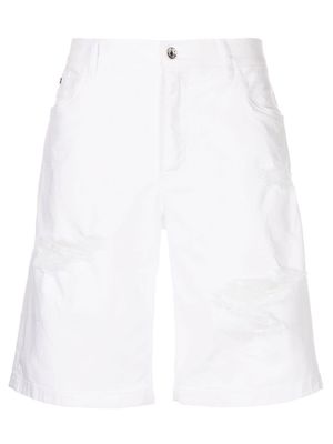 Dolce & Gabbana ripped cotton shorts - White