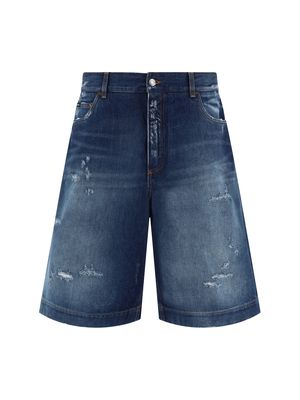 Dolce & Gabbana Ripped Denim Shorts