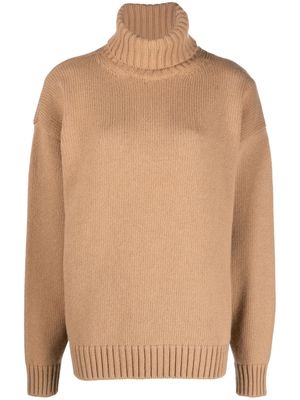 Dolce & Gabbana roll-neck virgin-wool jumper - Brown