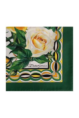 Dolce & Gabbana Rose Printed Twill Scarf