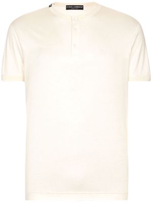 Dolce & Gabbana round-neck silk T-shirt - White