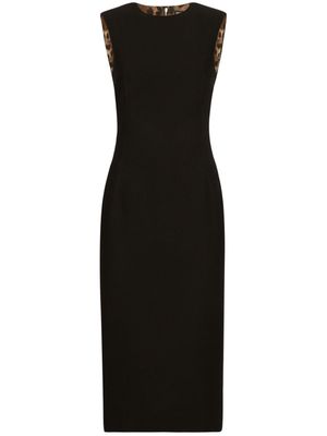 Dolce & Gabbana round-neck sleeveless midi dress - Black